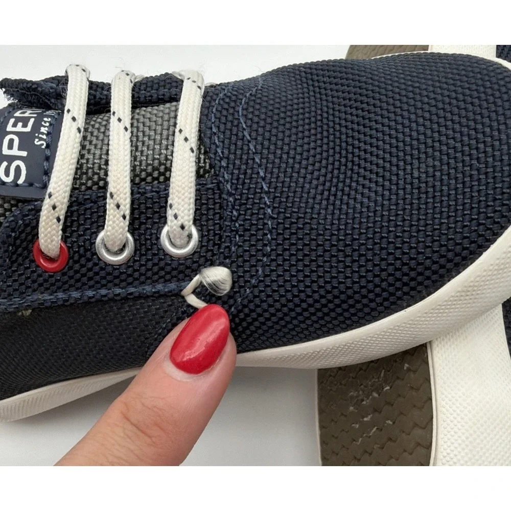 Sperry Toddler Nautical Navy Blue Sneakers Size 8.5 Slip Ons